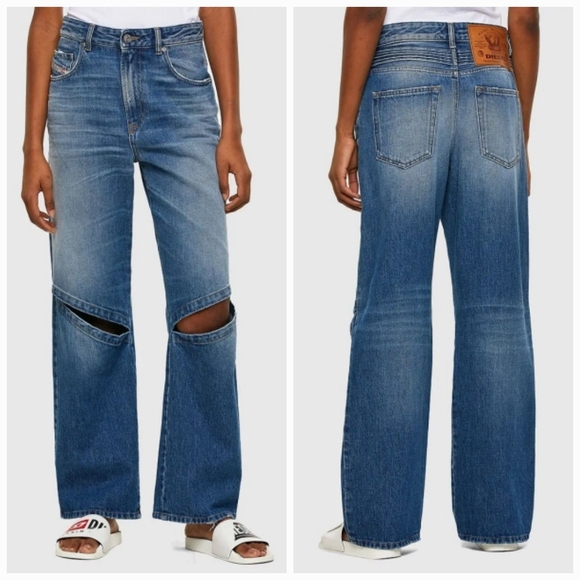 Diesel 28 Y2K 90s Grunge Punk Skater Streetwear D-Reggy Straight Leg Jeans - Picture 2 of 16